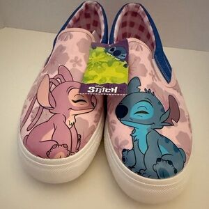 Disney Pink and Blue Stitch & Angel Sneakers. Women’s Size 8. NWT.